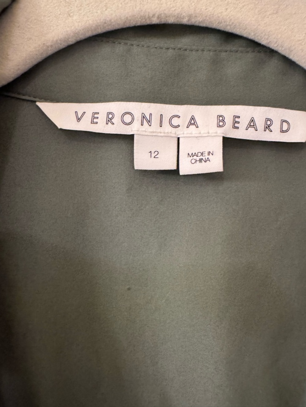 Veronica Beard Afton Olive Wrap Midi Dress size 12 w Gold Ring beautiful - Picture 7 of 12